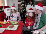 step Mom Sucking Stepson'_s Cock and step Daughter Sucking step Daddy'_s Cock on Christmas Party